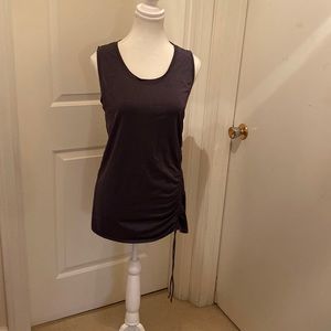 Ladies exercise top in Dark Grey.